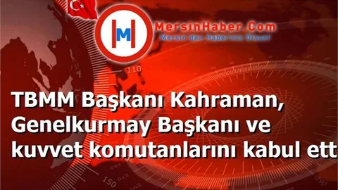 TBMM Başkanı Kahraman, Genelkurmay Başkanı ve kuvvet komutanlarını kabul etti