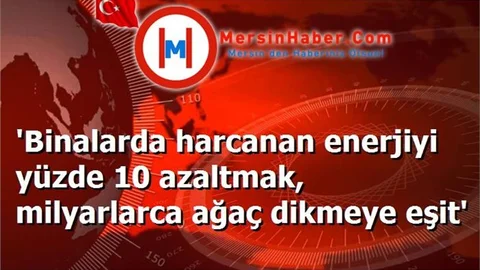 'Binalarda harcanan enerjiyi yüzde 10 azaltmak, milyarlarca ağaç dikmeye eşit'