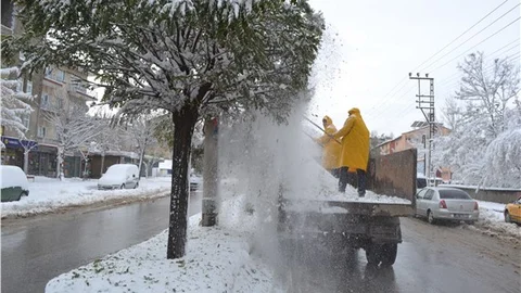 Muş’ta karla mücadele çalışması