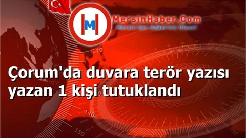 Çorum'da duvara terör yazısı yazan 1 kişi tutuklandı