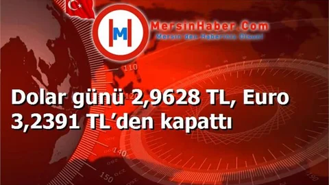 Dolar günü 2,9628 TL, Euro 3,2391 TL’den kapattı