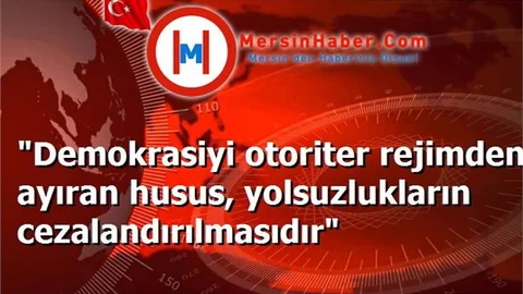"Demokrasiyi otoriter rejimden ayıran husus, yolsuzlukların cezalandırılmasıdır"