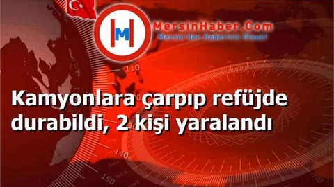 Kamyonlara çarpıp refüjde durabildi, 2 kişi yaralandı