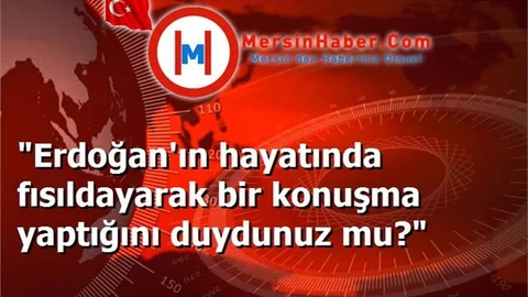 "Erdoğan'ın hayatında fısıldayarak bir konuşma yaptığını duydunuz mu?"