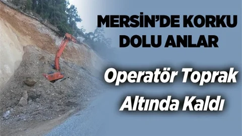 İş Makinası Toprak Altında Kaldı