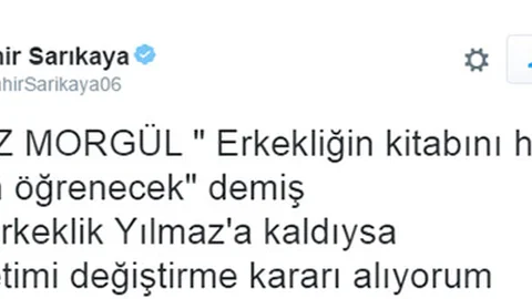 Tahir Sarıkaya'dan Yılmaz Morgül'ün Erkeklik Sözlerine Vay Halimize Açıklaması