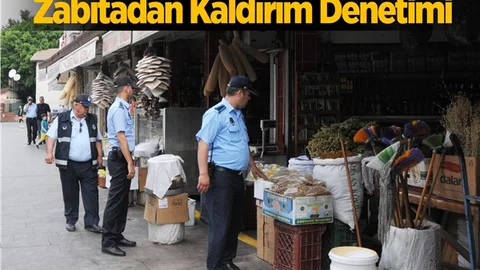 Zabıta Ekiplerinden Kaldırım Denetimi