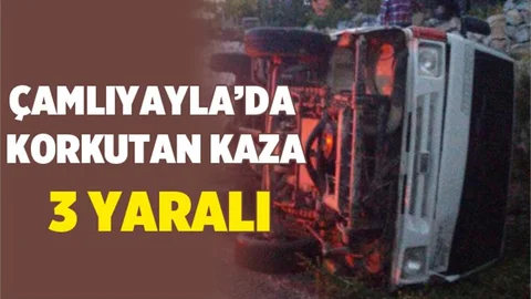 Çamlıyayla'da Araç Devrildi 3 Yaralı