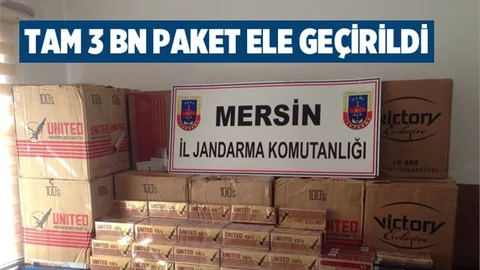 Mersin'de 3 bin paket kaçak sigara ele geçirildi
