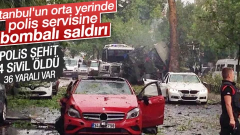 İstanbul Vezneciler'de çevik kuvvet aracına saldırı