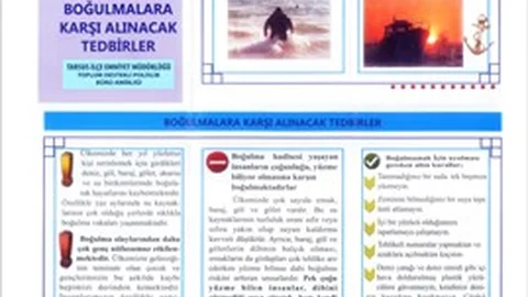 Polisten boğulmalara karşı broşür