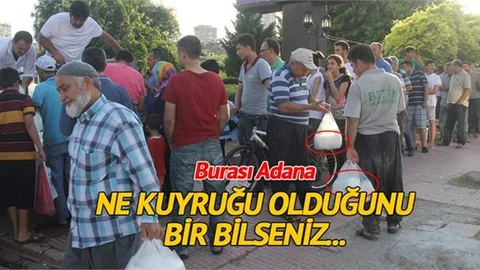 Adana'da Kar Kuyruğu, Sıcaklıktan Bunalan Adanalılar Kar Kuyruğuna Girdi