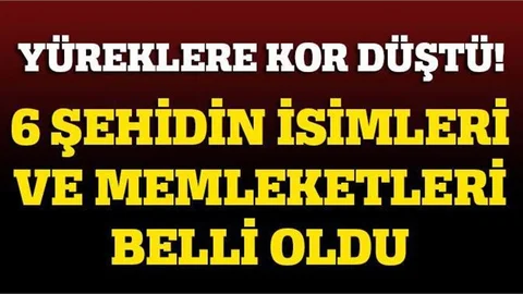 24 Haziran Şehitlerin İsimleri ve Memleketleri Belli Oldu; Hakkari'den ve Mardin'den Acı Haber, Şehitler Nereli