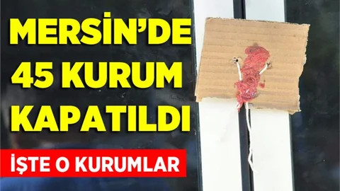 Mersin'de 45 kurum kapatıldı 