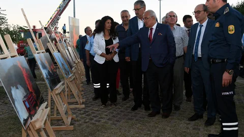Canan Yaşar'ın "Ateşle Dans Edenler" İsimli Sergisinine Mersinlilerden Yoğun İlgi
