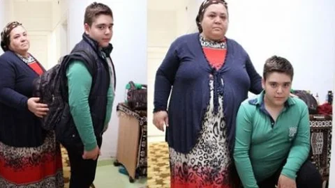 Anne 176 Kilo 13 Yaşındaki oğlu 102 Kilo