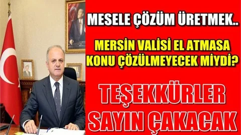Teşekkürler Mersin Valisi Sayın Çakacak!
