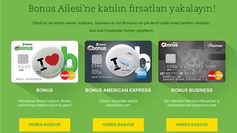 Ayrıcalığın Kredi Kartı Bonus American Express