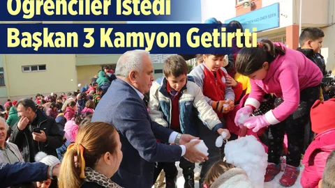 Öğrencler Kar İstedi, Başkan Okulla Kar Getirtti