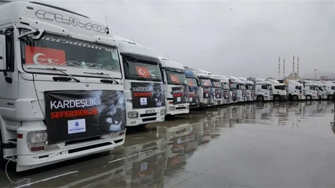 Halep'e Yardım İçin 221 TIR Yola Çıktı