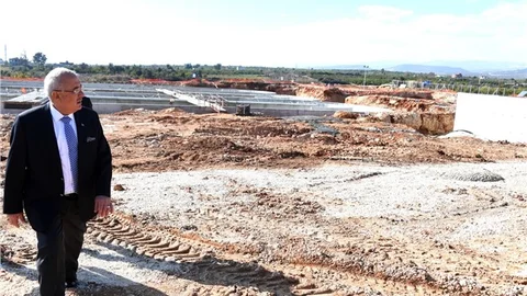 BAŞKAN KOCAMAZ, MEZİTLİ ATIKSU ARITMA TESİSİ İNŞAAT ÇALIŞMALARINI İNCELEDİ