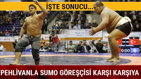 Sumo göreşçisi ile Türk pehlivan karşı karşıya