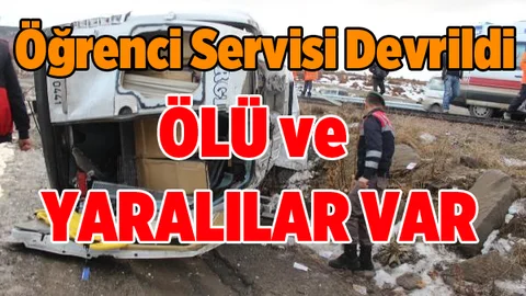 Öğrenileri Taşıyan Servis Minibüsü Devrildi
