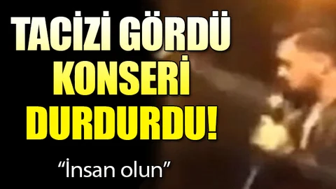 Taciz edilen kadını görünce konseri durdurdu!