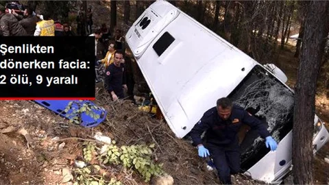 Şenlikten Dönen Midibüs Uçuruma Devrildi