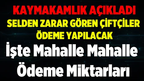 Tarsus'ta Zarar Gören Çiftçi ve İşyerlerine Yardım Listesi