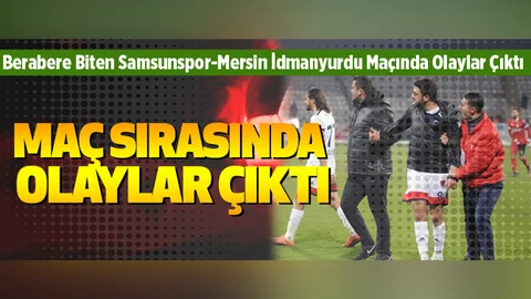 Samsunspor-Mersin İdman Yurdu maçında sahaya taraftar atladı!