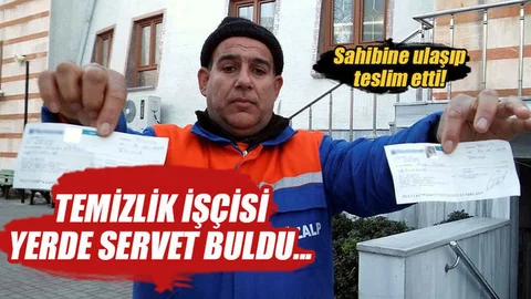 Temizlik işçisi bulduğu 50 bin liralık çekleri teslim etti