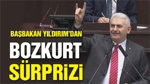 Başbakan Yıldırım’dan, bozkurt işareti