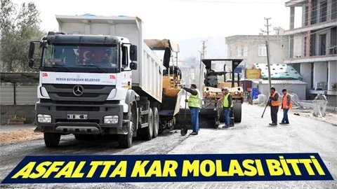 Mersin Bir Buçuk Günde 60 Kamyon Asfalt Döküldü