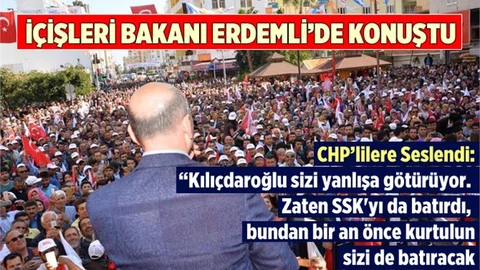 İçişleri Bakanı Bakan Erdemi'deki Mitingde Konuştu