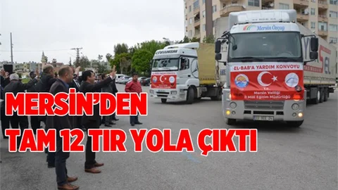 Mersin'de El Bab ve Cerablus'a 12 TIR Eğitim Yardımı