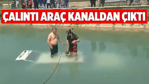 Tarsus'ta Çalıntı Araba Sulama Kanalından Çıkarıldı