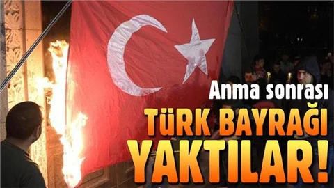 Erivan’da Türk bayrağını ateşe verdiler!