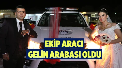 Mersin’de Zabıta Memuru Görev Aşkını Düğününe Taşıdı