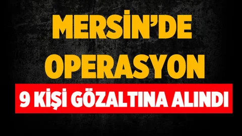 Mersin'de Suç Örgütüne Operasyon: 9 Gözaltı
