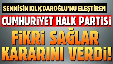 CHP'den flaş Fikri Sağlar kararı!