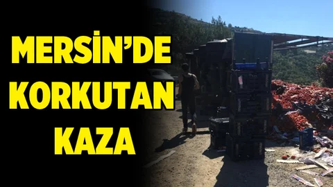 Mersin'de Domates Yüklü Tır Devridli