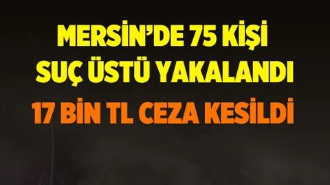 Mersin'de 75 kişi suç üstü yakalandı