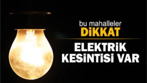 Tarsus'ta Pazar Günü Elektrik Kesintisi