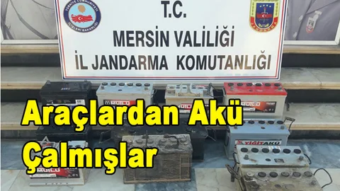 Mersin'de Erdemli'de Akü Hırsızları, Çaldıkları Akülerle Birlikte Yakalandı
