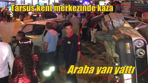 Akşam Saatlerinde Carrefour Civarı Kaza, Araba Yan Yattı: Yaralılar Var