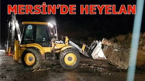 Mersin Çamlıyayla'da Heyelan Meydana Geldi! Büyük Kayalar Yolu Kapattı