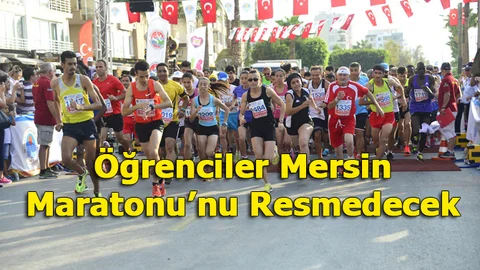 Mersin'de Öğrenciler Mersin Maratonu’nu Resmedecek