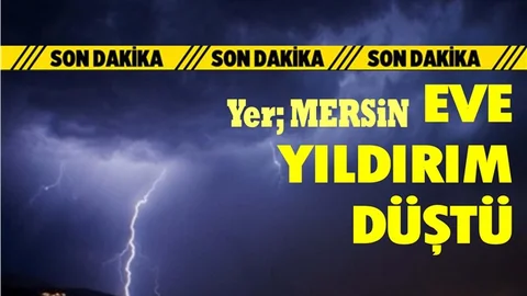 Eve Düşen Yıldırım Korkuttu