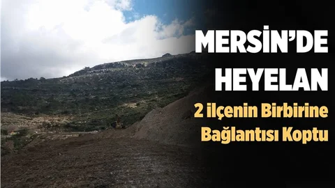 Mersin'de Heyelan Karayolunu Kapattı